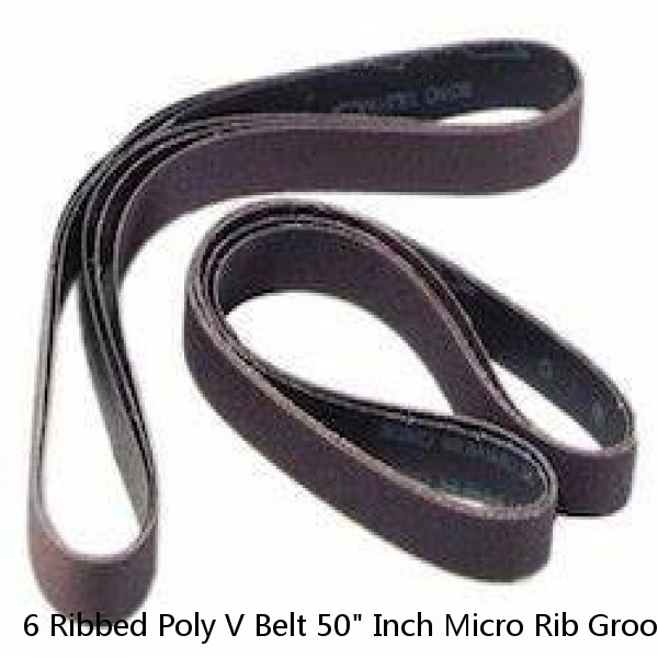 6 Ribbed Poly V Belt 50" Inch Micro Rib Groove Flat Belt Metric 500-J- 6 #1 image